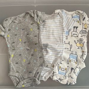Bundle: 3 boys newborn short sleeve onsies